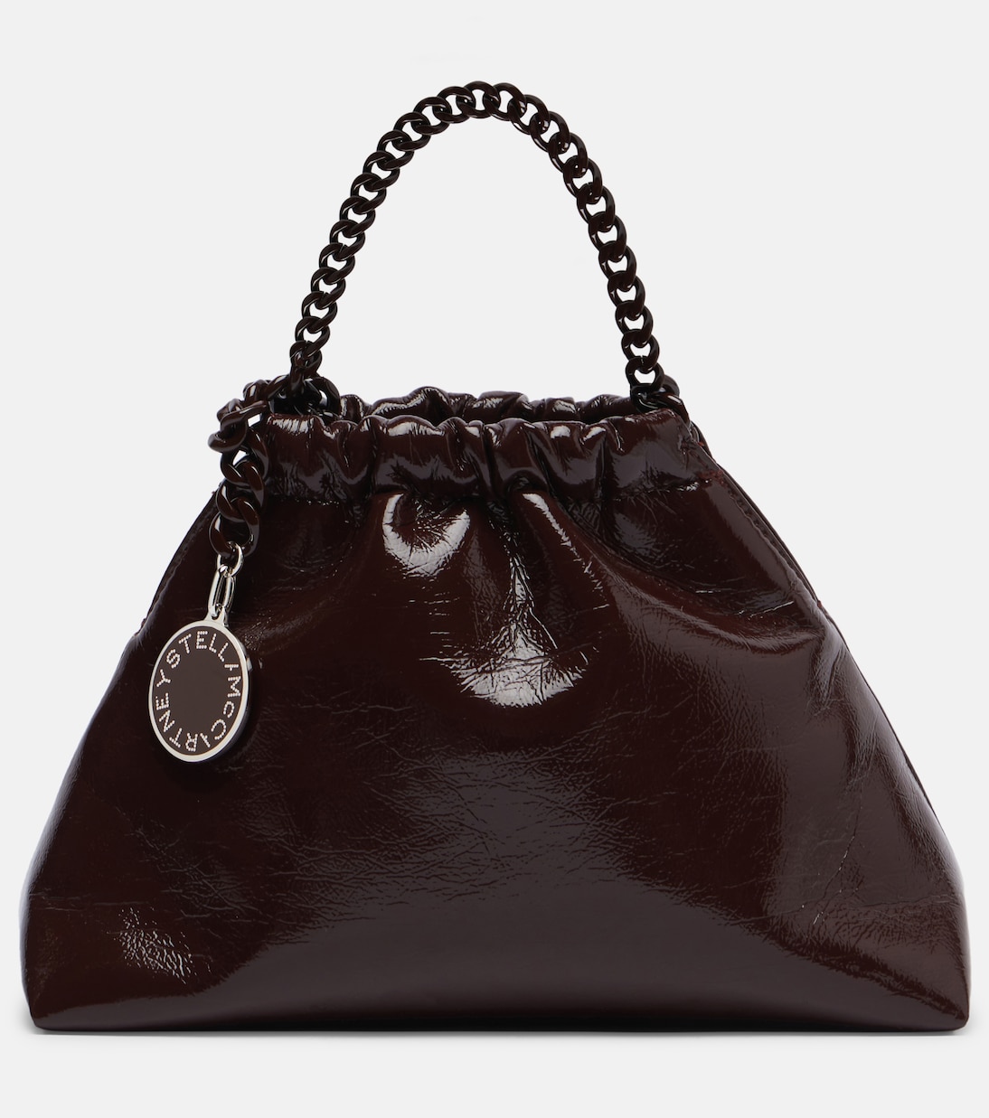 

Сумка-шоппер Falabella Small из лакированной искусственной кожи Stella McCartney, Moka