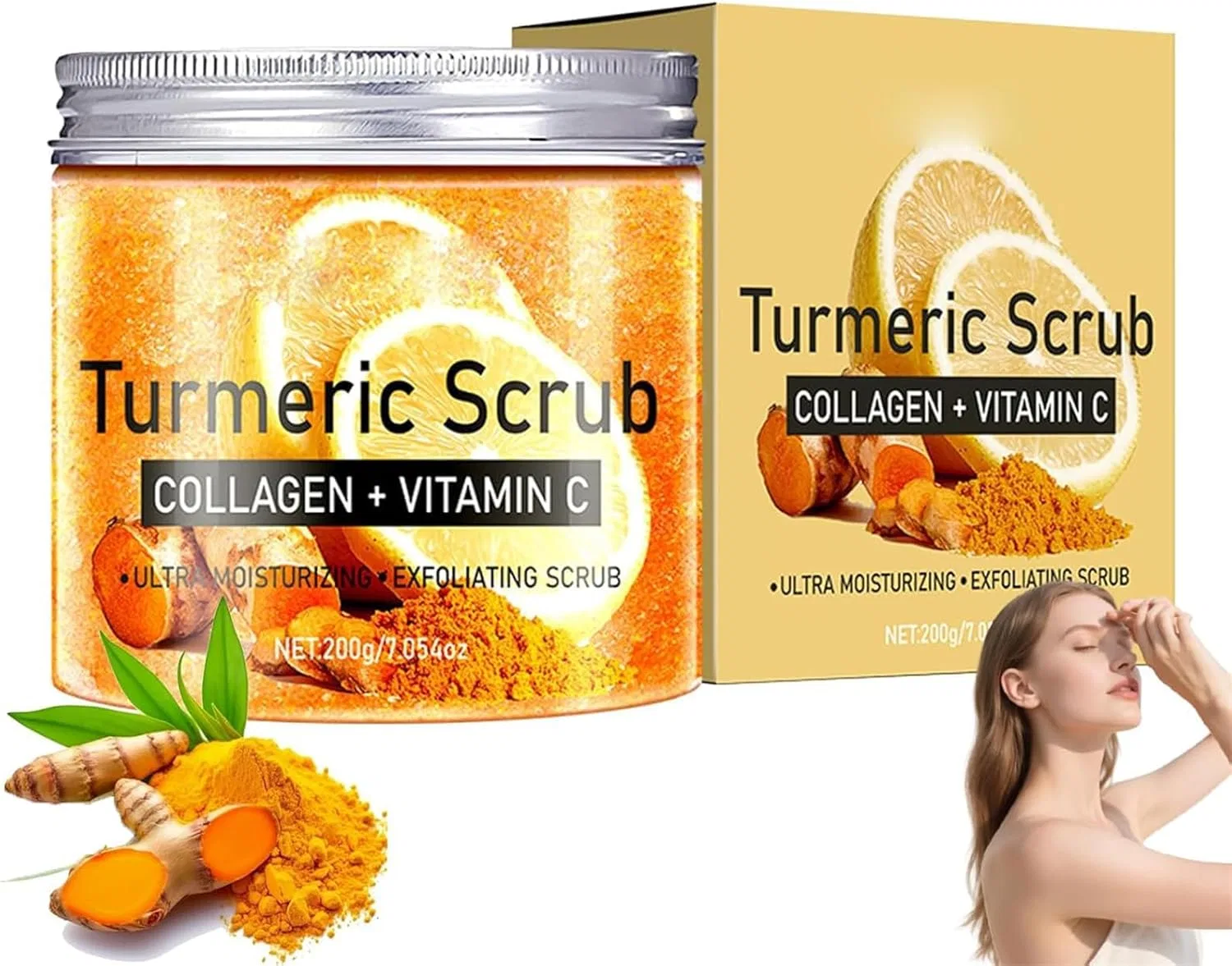 Скраб для тела с куркумой и витамином C, 200 г Generic