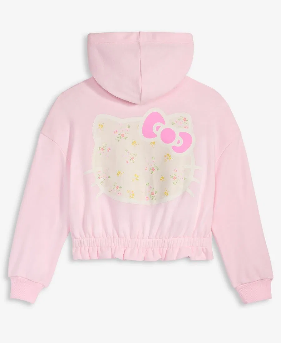 Детская толстовка с капюшоном Hello Kitty, размеры S-XL, розовый — фото 2