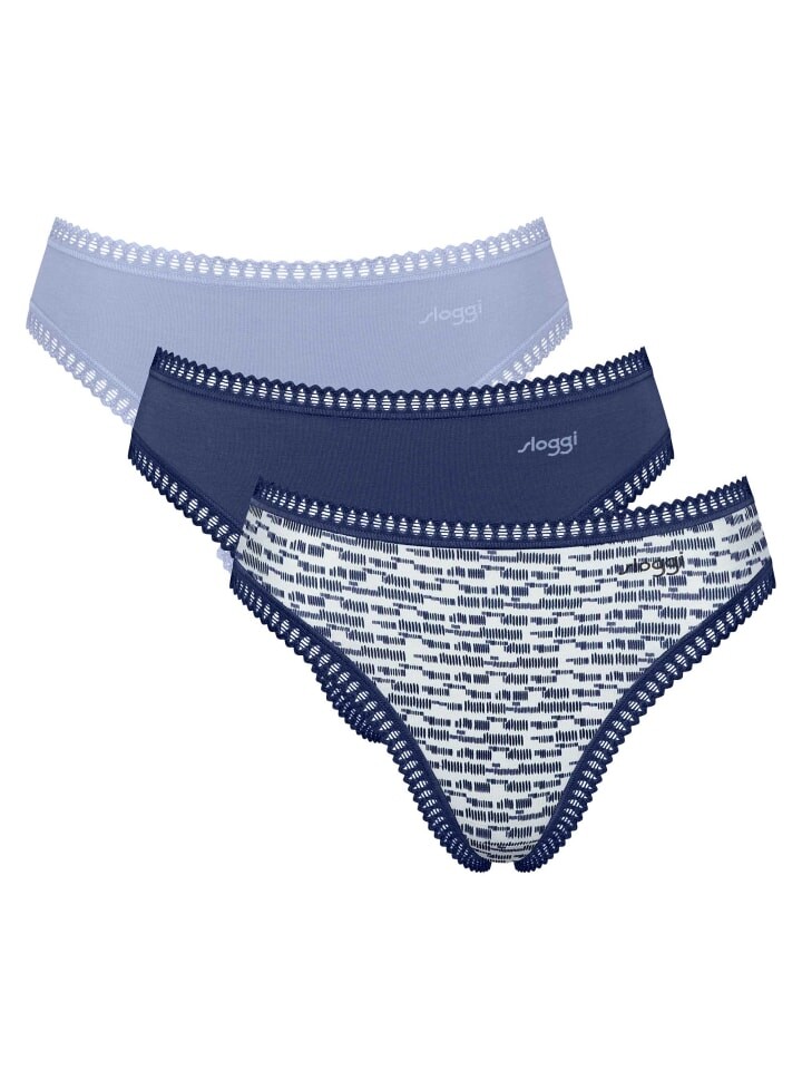 

Трусы Sloggi Slip 3er Pack, цвет Blau/Weiß