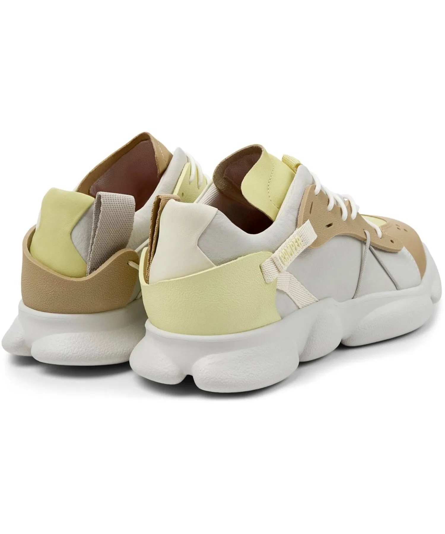 Мужские кожаные кроссовки CAMPER TWINS асимметричные жёлтые — фото 3