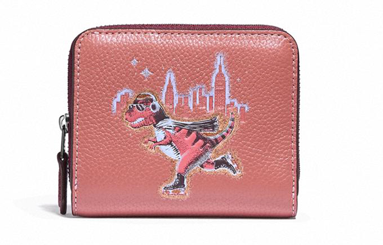 

Кошелек Кожаный Кошелек Женский Винтажный Розовый Красный COACH
