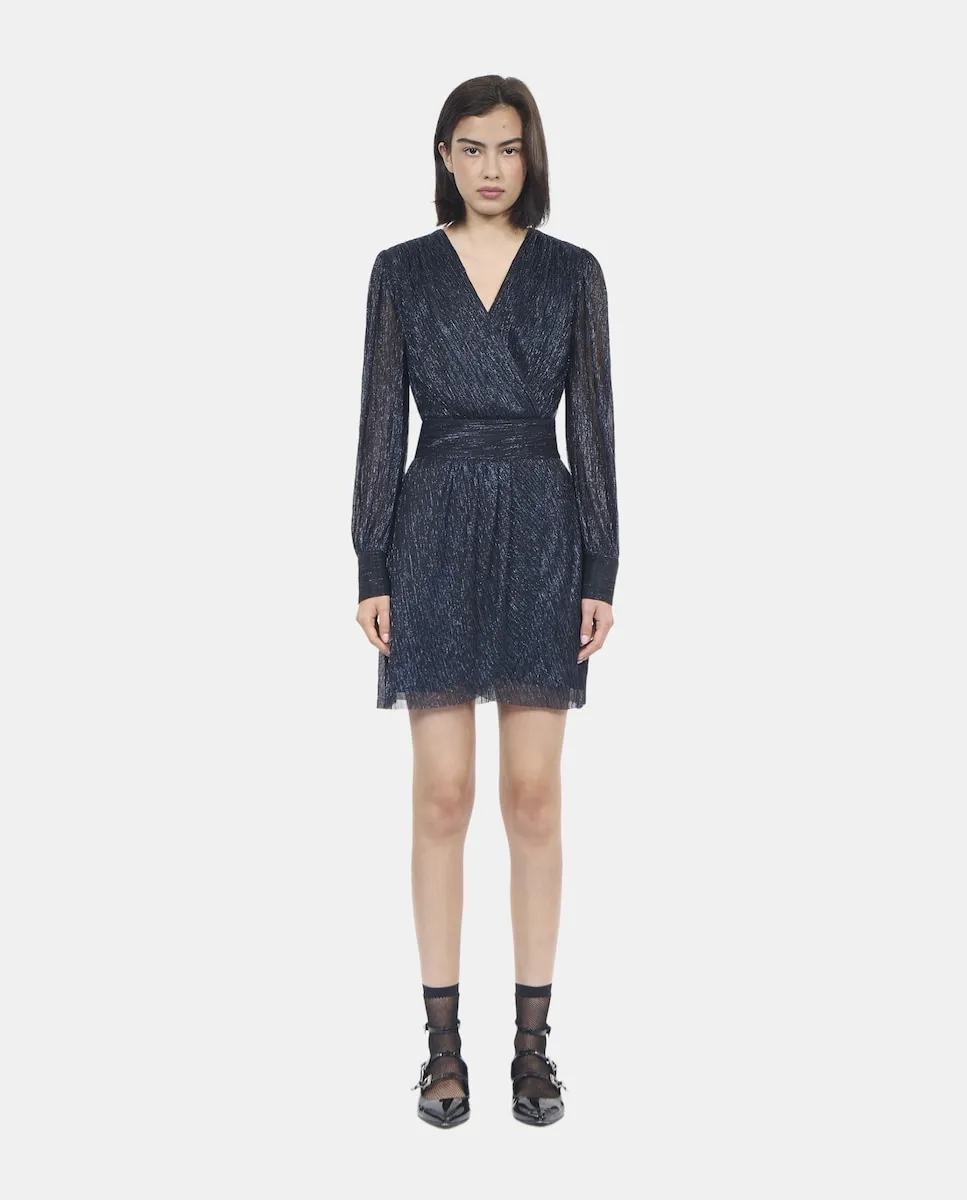 

Короткое платье с металлизированной нитью The Kooples, синий