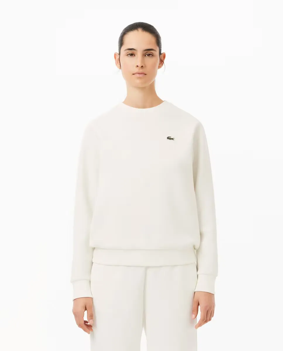 

Женская толстовка из пике с круглым вырезом Lacoste, белый