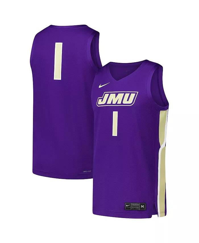 

Мужская баскетбольная реплика джерси James Madison Dukes, фиолетовая Nike