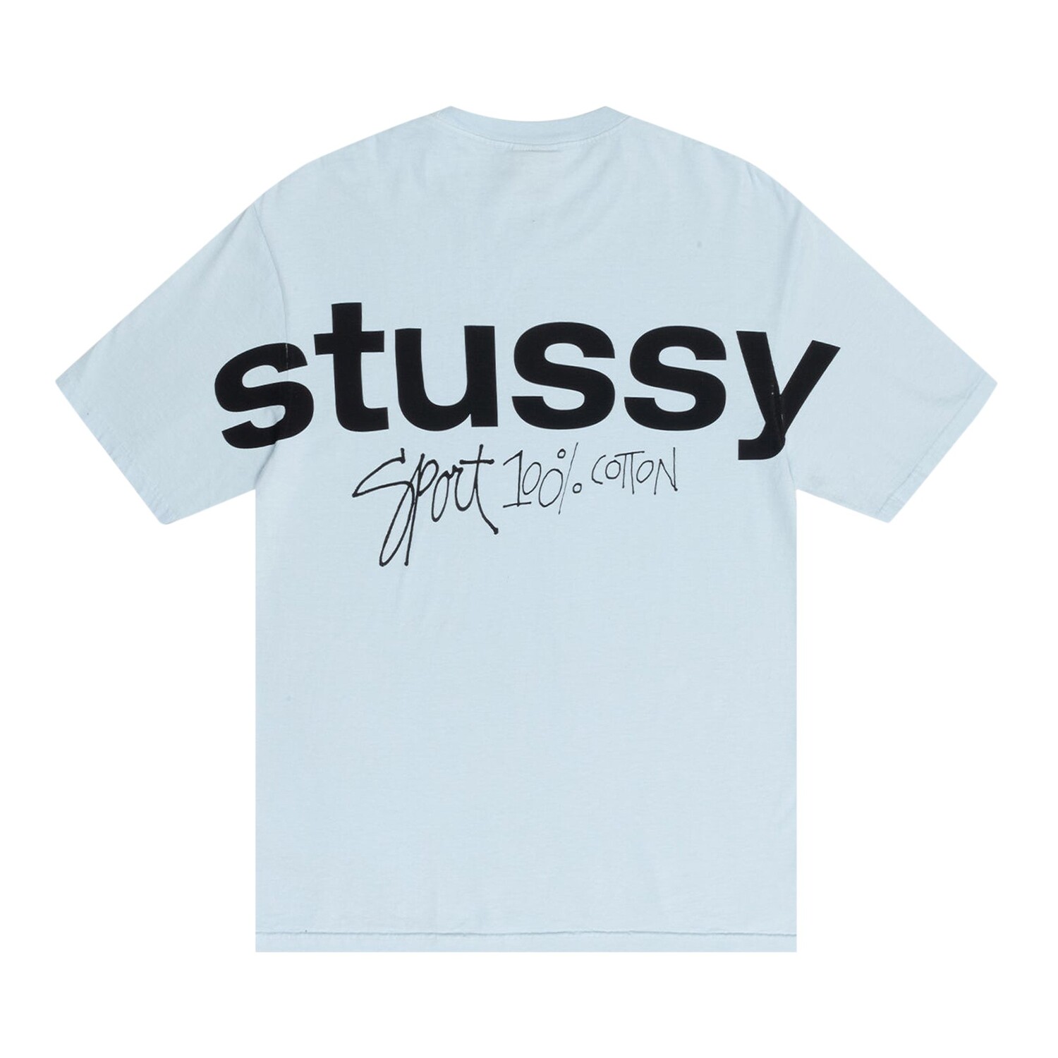 Футболка Stussy Sport, 100% пигментированная, Небесно-голубая — фото 2