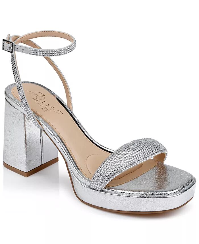 Женские сандалии на платформе Teddi Jewel Badgley Mischka, серебро