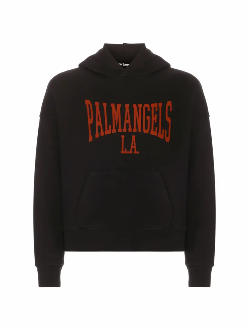 

Хлопковое оверсайз худи с логотипом Palm Angels, черный
