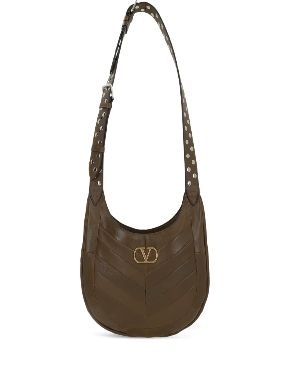 

Маленькая плечевая сумка с логотипом-табличкой Valentino Garavani, зеленый