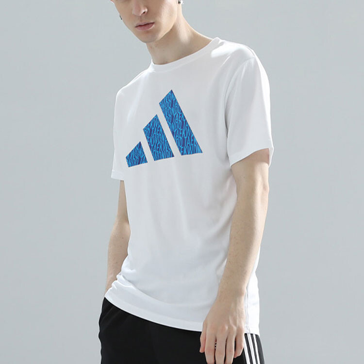 Футболка унисекс белая/синяя Adidas, белый/синий — фото 3