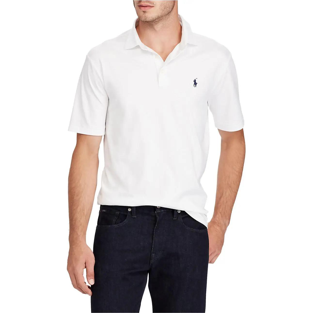 Поло Ralph Lauren Белая короткая поло с вышивкой пони — фото 4