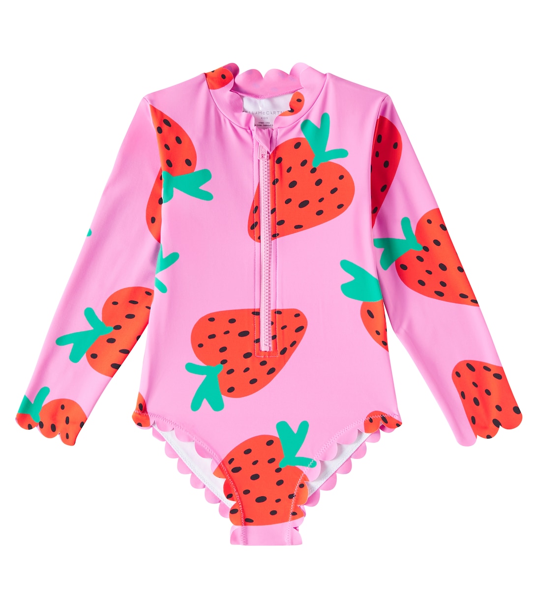 

Печатный купальник-рашгард с фигурным краем Stella McCartney Kids, Rosa/Multicolor