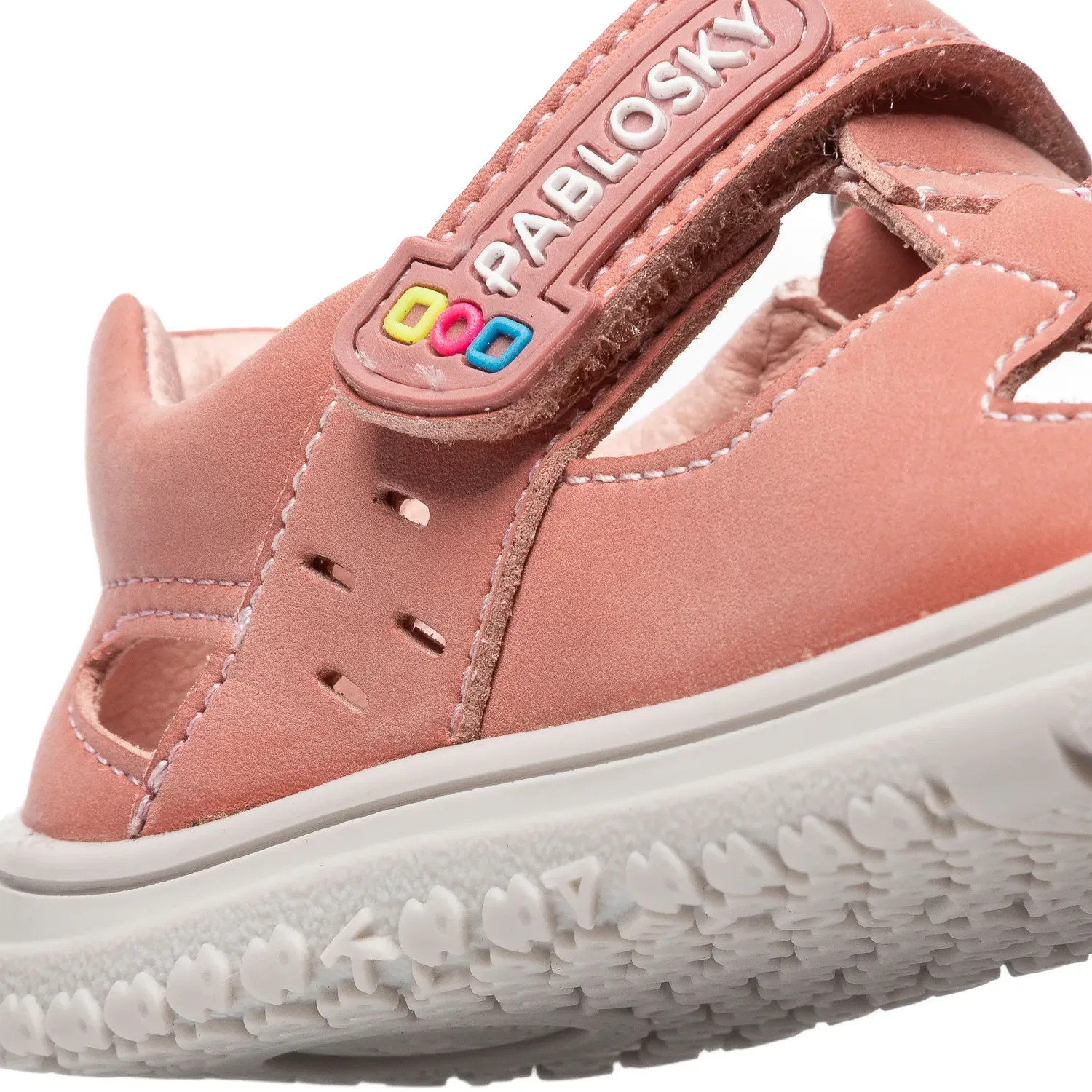 Закрытые детские сандалии barefoot с застежкой-липучкой Pablosky, светло-розовый — фото 2