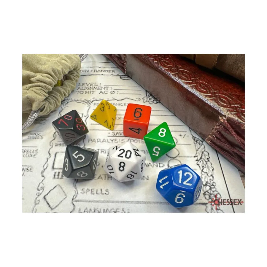 

Poly Set Nostalgia для гроссмейстеров и начинающих игроков (7), Dice - Opaque - Poly Sets (Chessex)