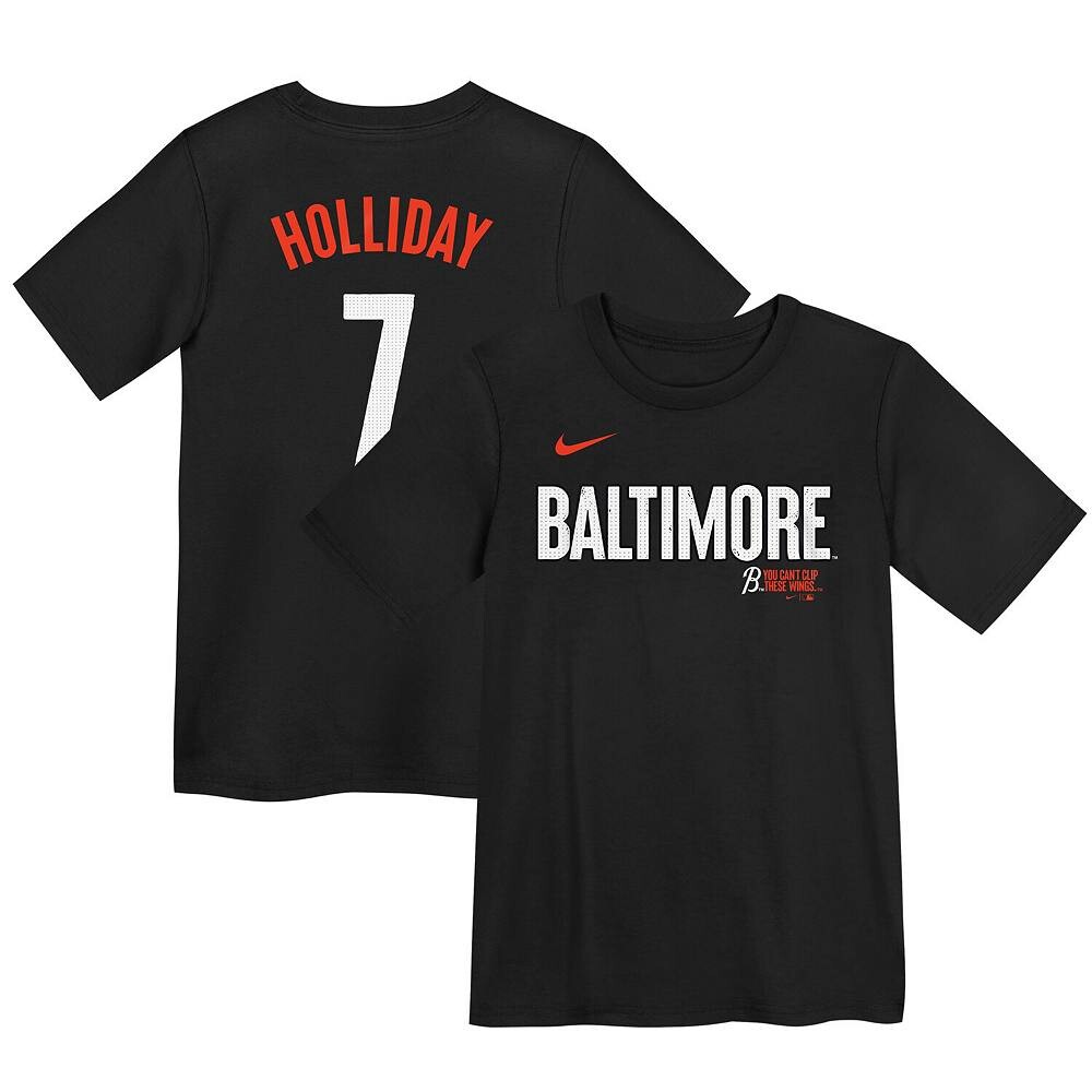 

Черная футболка Nike Jackson Holliday Baltimore Orioles City Connect для дошкольников с именем и номером игрока, цвет Orl Black