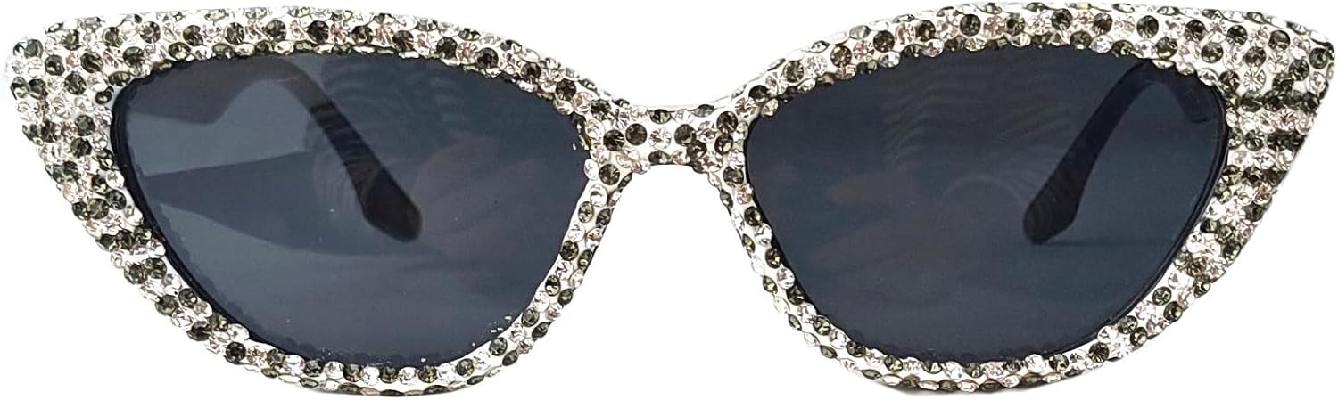 

Willochra 2024 Солнцезащитные очки со стразами для женщин, модные, сексуальные, сверкающие, «кошачий глаз», бриллиантовые солнцезащитные очки, женские очки с кристаллами Bing, White