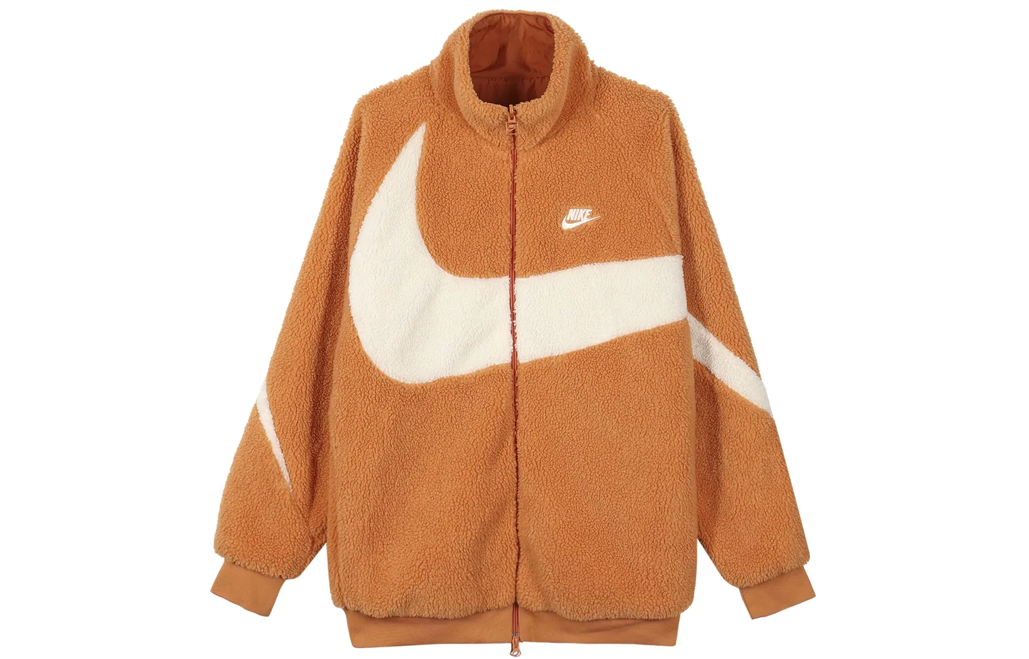 Куртка Big Swoosh Reversible Boa Asia Sizing Nike, Coffee Yellow