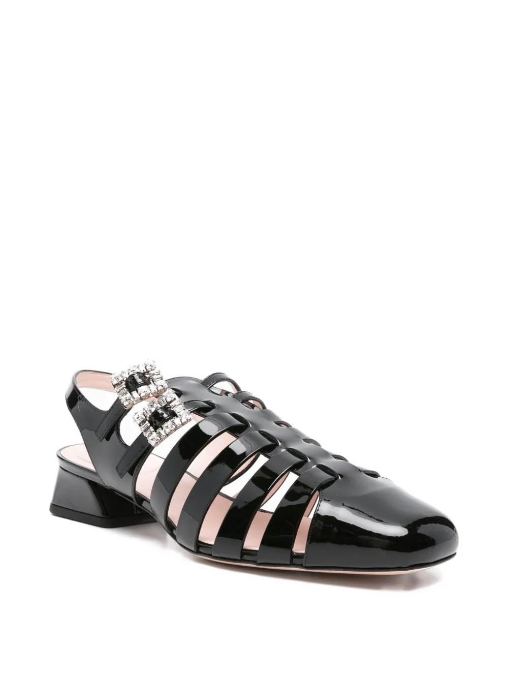 Босоножки Très Vivier в клетку, украшенные кристаллами, 35 мм Roger Vivier, черный — фото 2