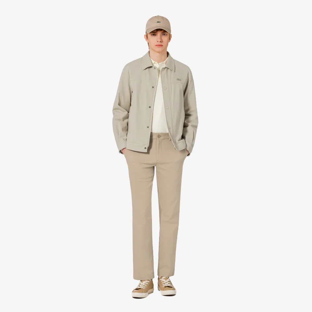 Мужские брюки чинос из ткани добби бежевые от Lacoste