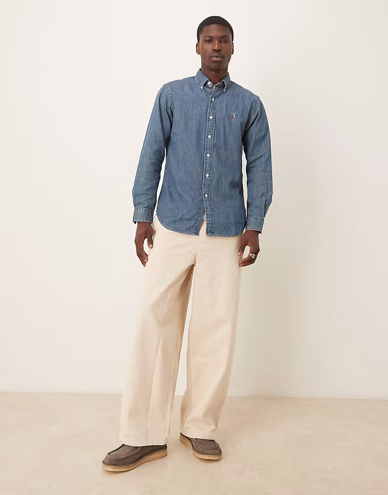 Рубашка Polo Ralph Lauren Denim темно-синего цвета — фото 4