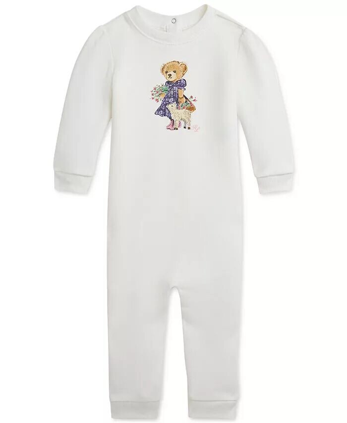 

Флисовый комбинезон Baby Polo Bear Polo Ralph Lauren, белый