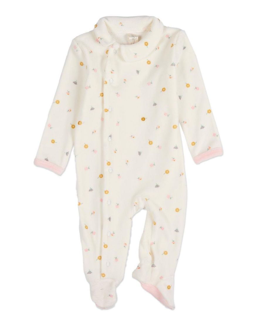 

Детский комбинезон для девочек "Ландыш" из велюра с застежками спереди MeMoi, Marshmallow