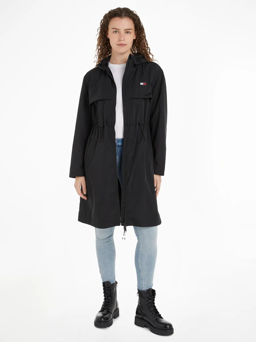 

Ветровка Tommy Jeans "TJW CHICAGO WAISTED COAT EXT", с капюшоном, с фирменным лейблом Tommy Jeans, черный