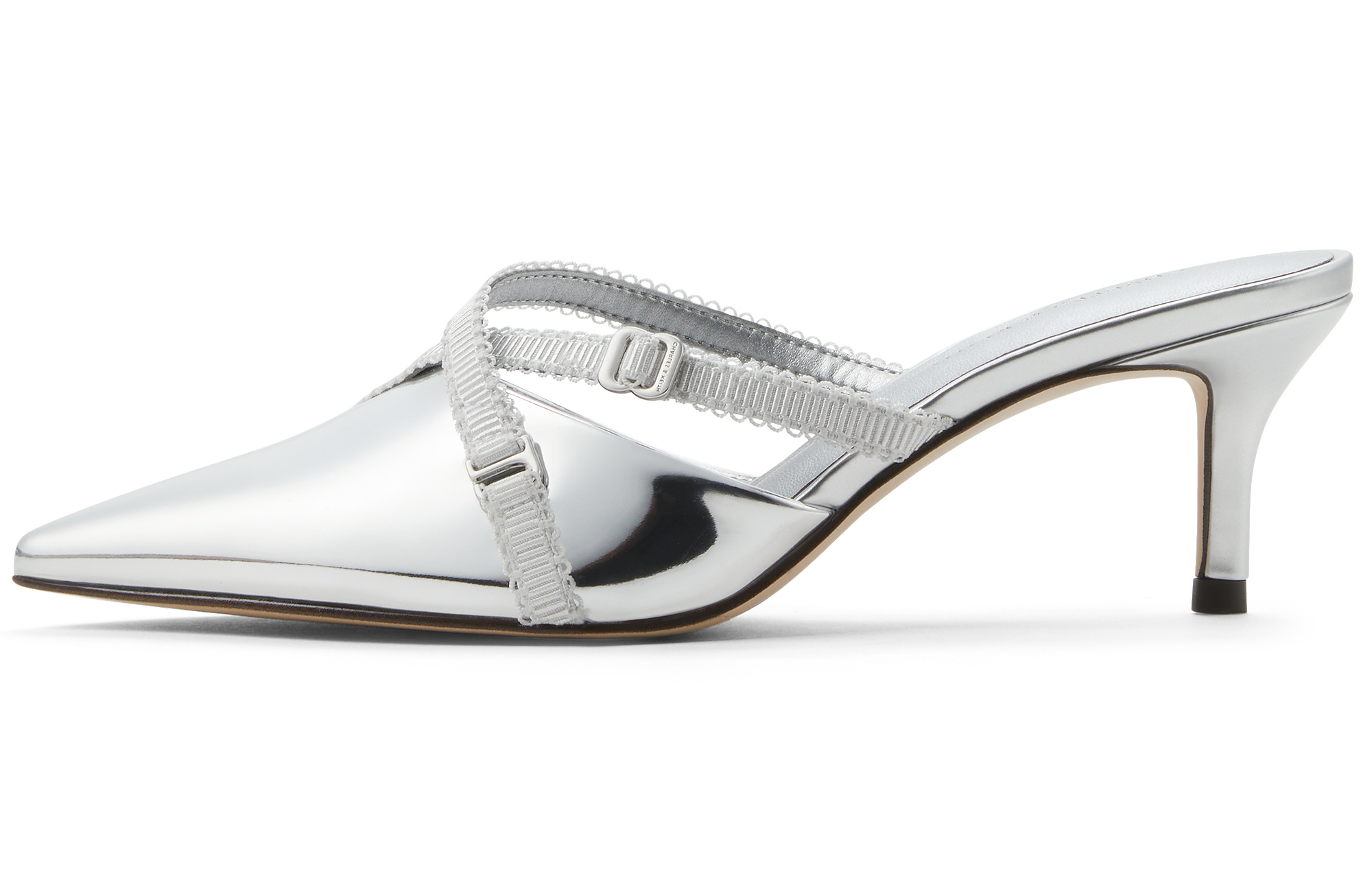 Закрытые тапочки на комбинированной подошве 6,3 см CHARLES&KEITH серебристый/серебристый/телесный/черный — фото 2