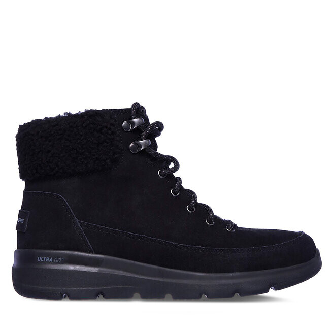 Ботинки женские Skechers GlacialUltra с мехом, черный, черный — фото 3