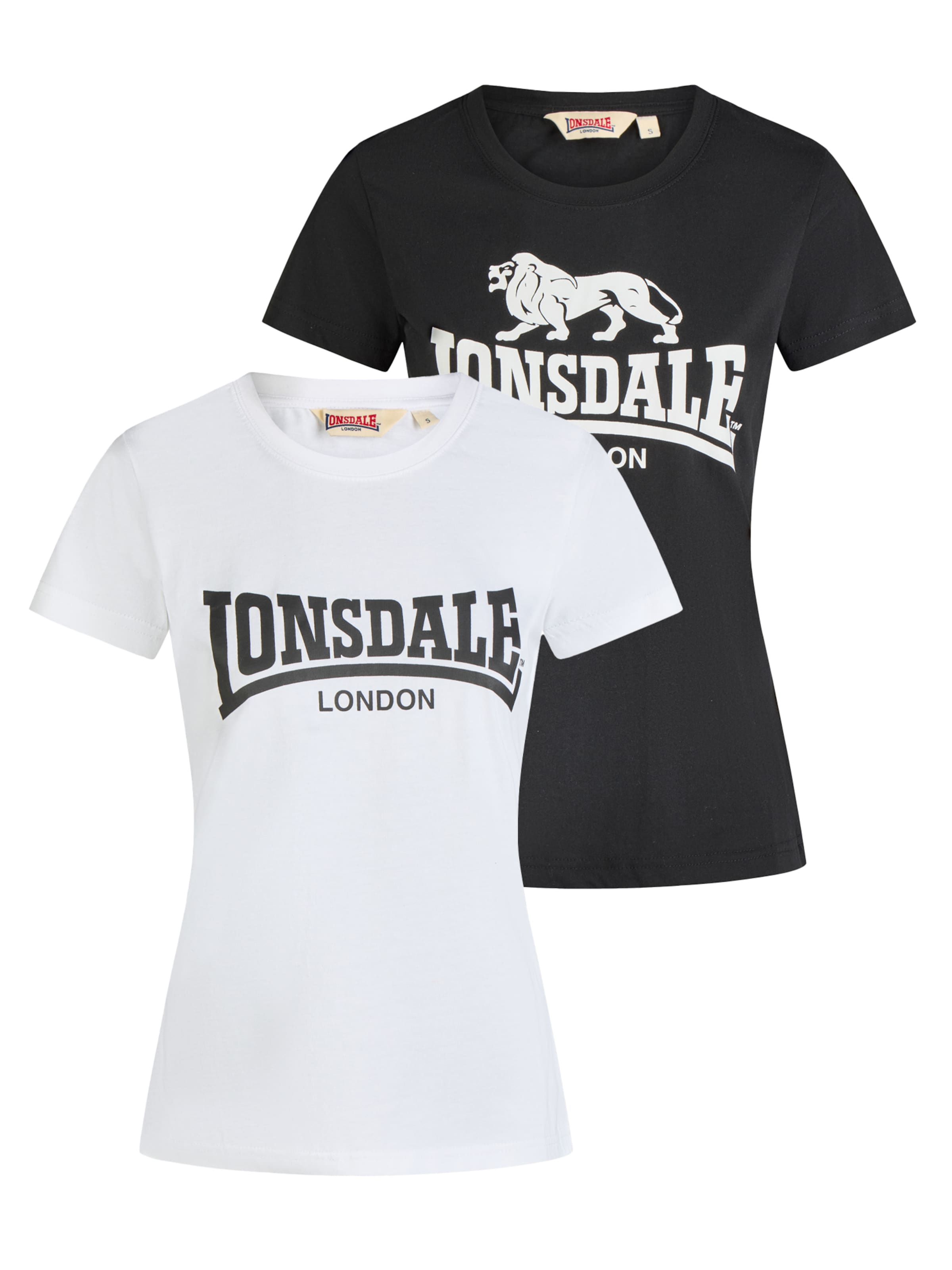 

LONSDALE Футболка 'Nash' в черном и белом цветах, Черный, LONSDALE Футболка 'Nash' в черном и белом цветах