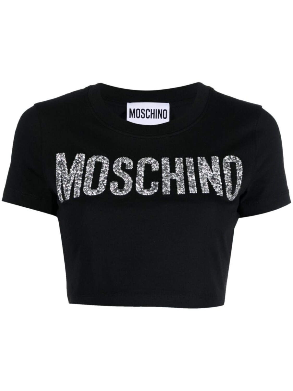 

Moschino укороченная футболка с логотипом, черный