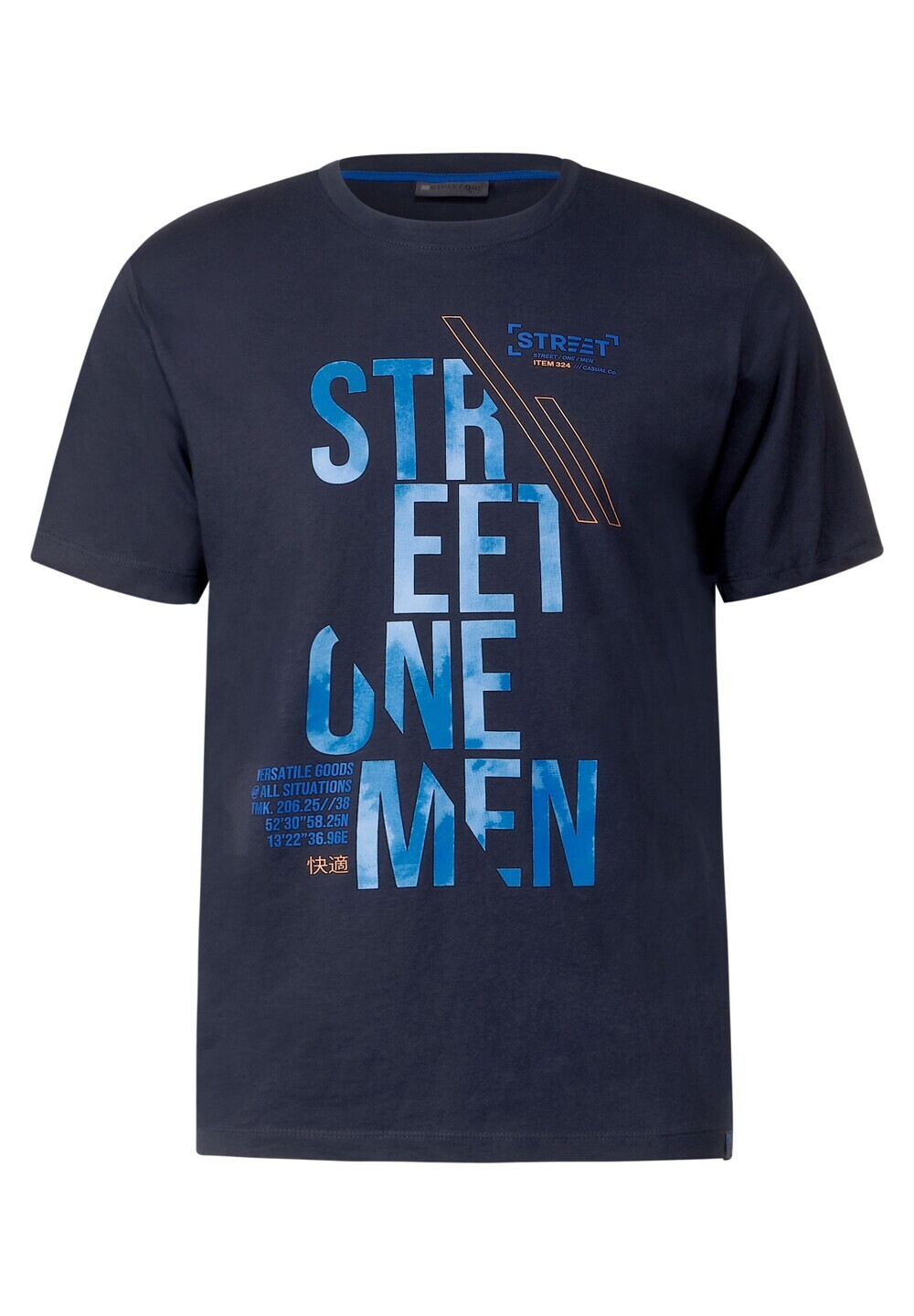 

Футболка Street One MEN, ночной синий/голубой