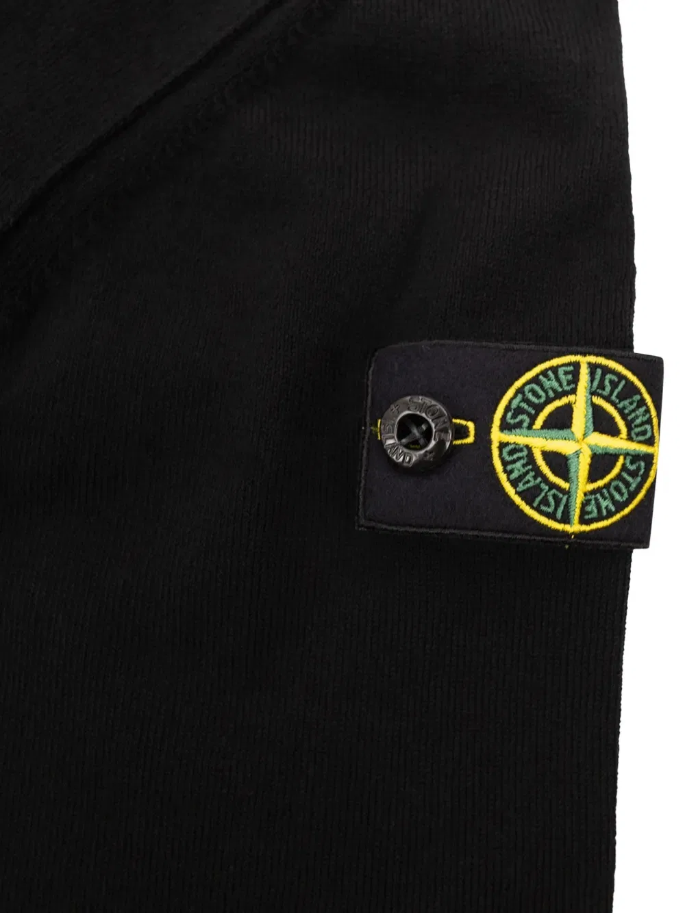 Хлопковый свитер в рубчик с круглым вырезом Stone Island Junior, черный — фото 3