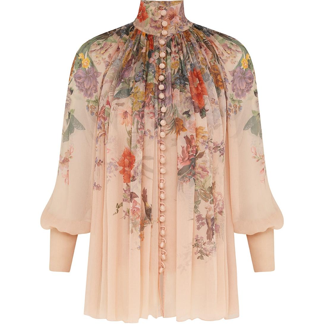 

Zimmermann Рубашка FW24 женская персиковая цветочная