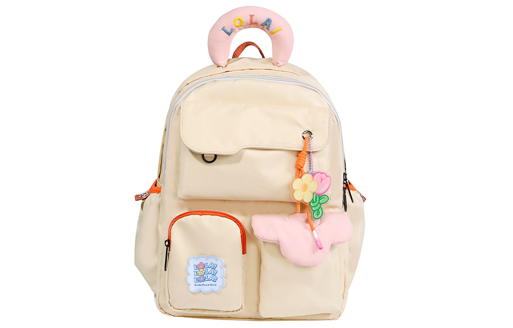 

LOLA DESIGN Нейлоновый рюкзак женский морская соль белый кремовый желтый синий, Cream Yellow