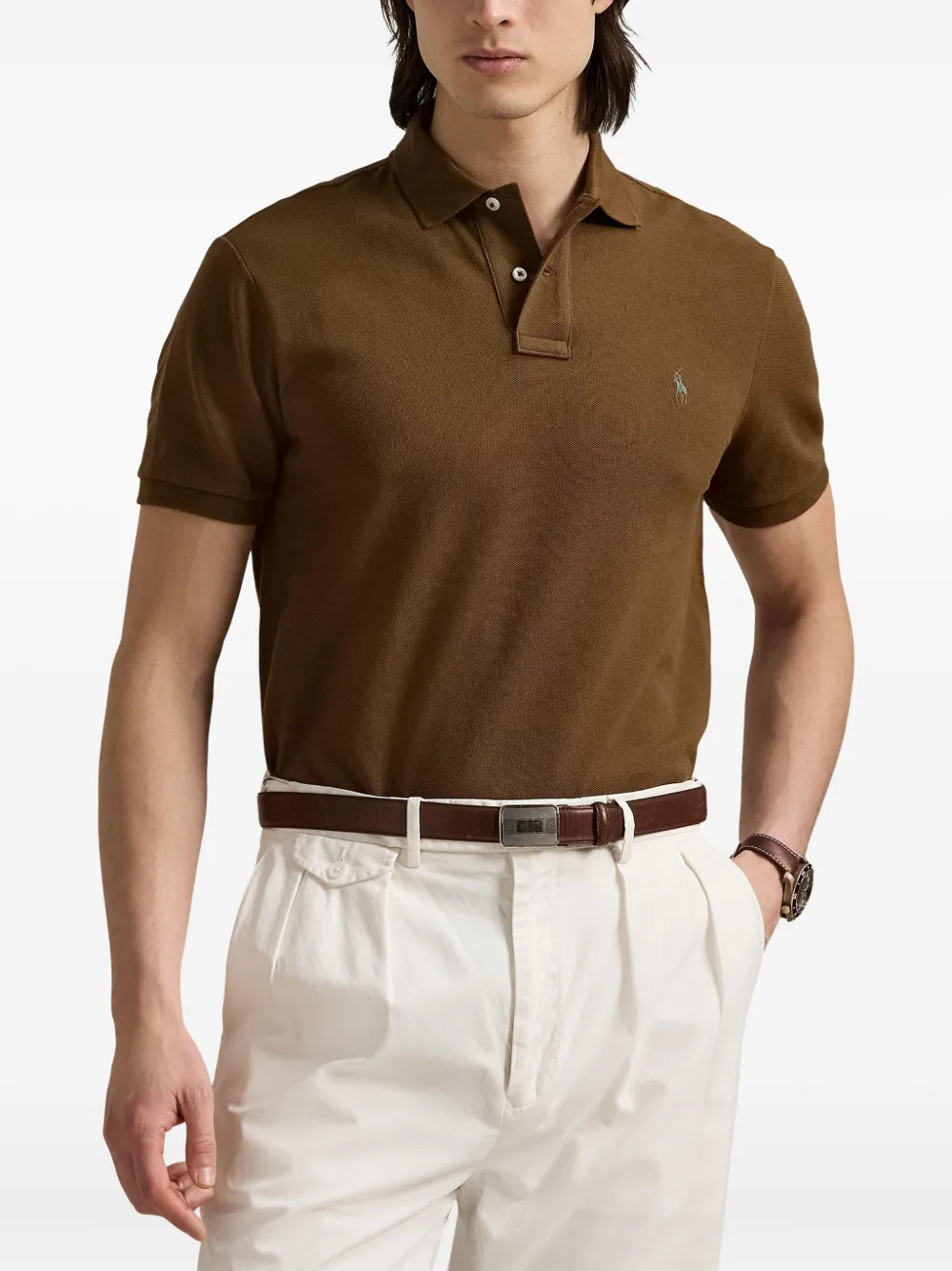 Рубашка поло POLO RALPH LAUREN, коричневый — фото 3