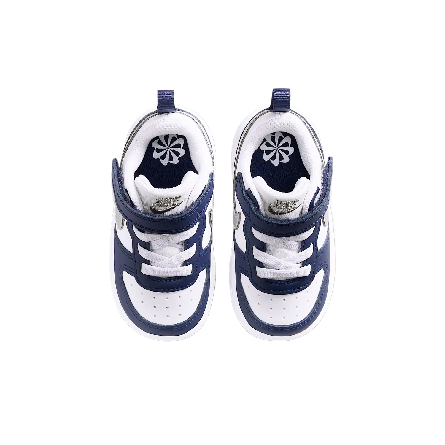 Court Borough Low top детская обувь для малышей Nike, белый/синий/темно-синий/металлик серебристый — фото 4