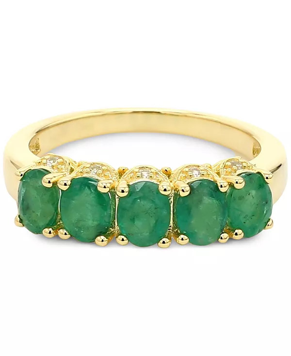 

Кольцо с сапфиром (2,5 карата) и белым сапфиром в позолоченном серебре (также с рубинами и изумрудами) Macy'S, emerald