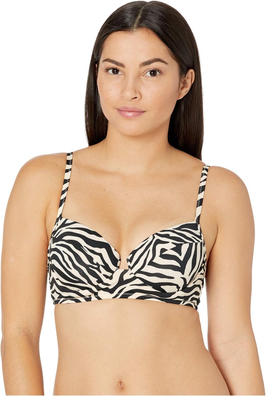 

Купальный топ Sanctuary Modern Kitty Over-the-Shoulder Underwire Top, цвет White/Sand