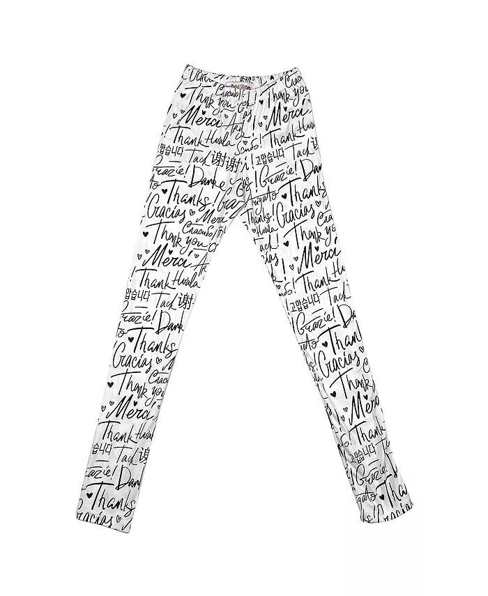 

Леггинсы с надписью «Спасибо» для малышей-девочек Mixed Up Clothing, белый