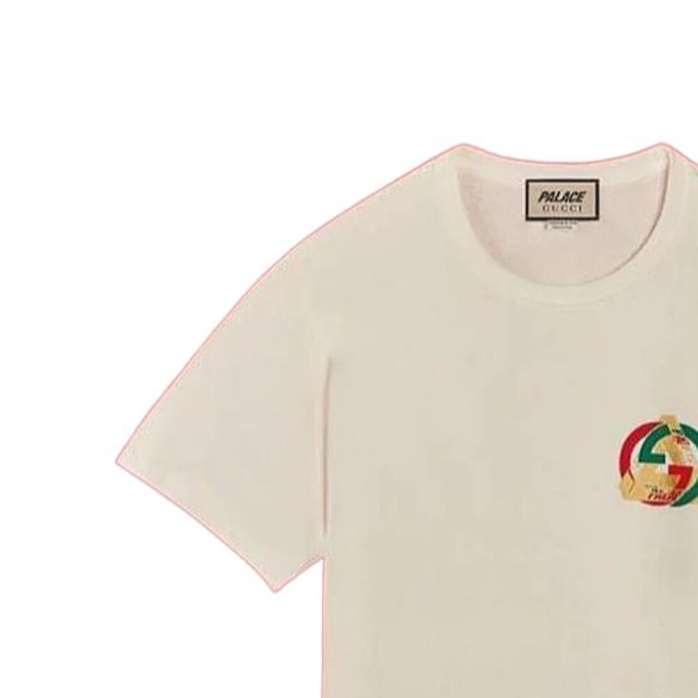 Футболка женская Gucci x Palace, коллаборация, кремовый — фото 3