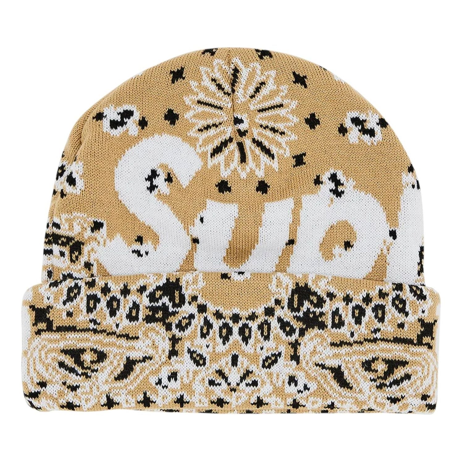

Шапка Supreme Bandana Big Logo Beanie 'Tan'