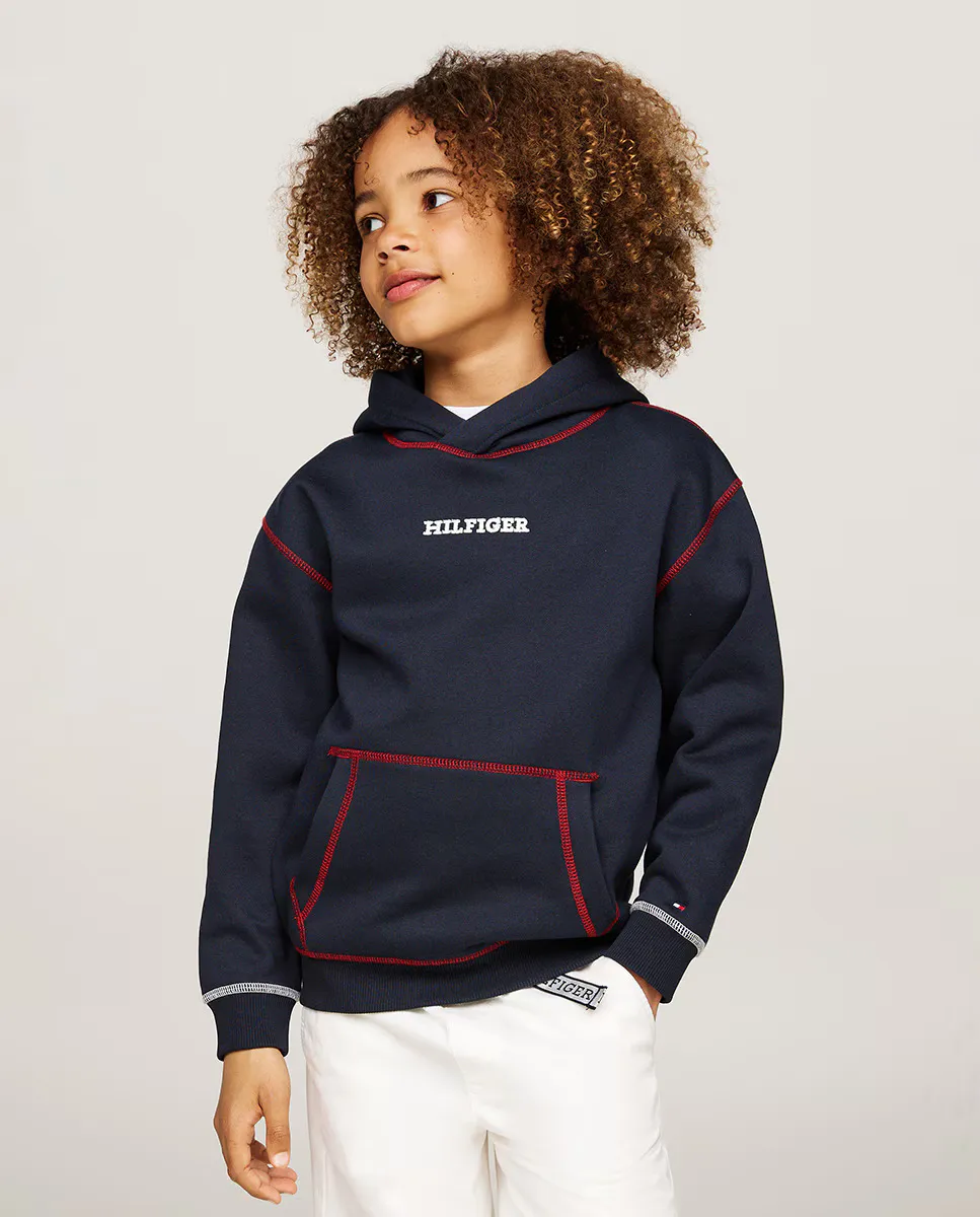 

Толстовка с капюшоном и длинными рукавами для мальчика Tommy Hilfiger, синий