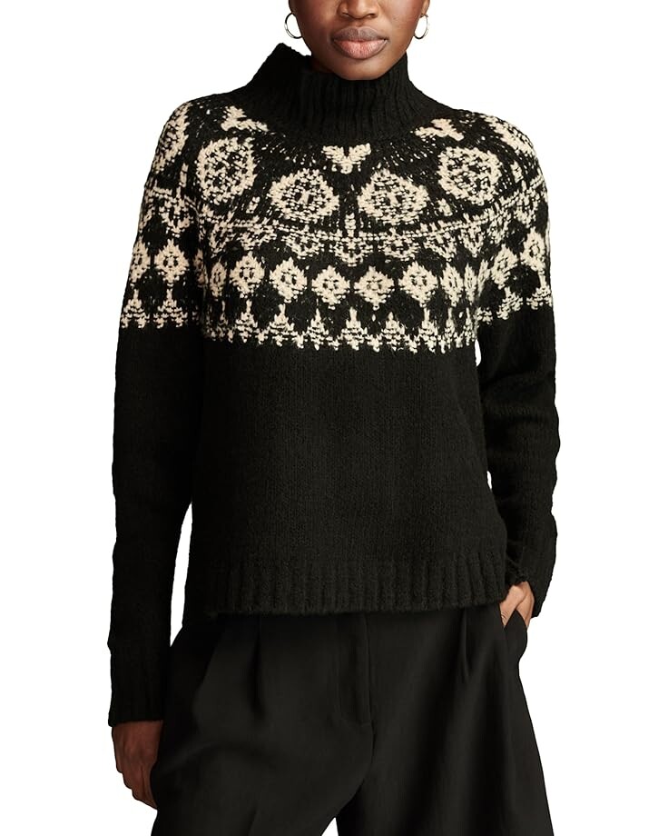 

Свитер Lucky Brand Fairisle Turtleneck, цвет Black Combo