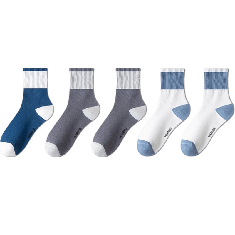 

Унисекс носки Mid Calf WARRIOR, 5 pack = белый 2+1 темно-синий+2 темно-серый