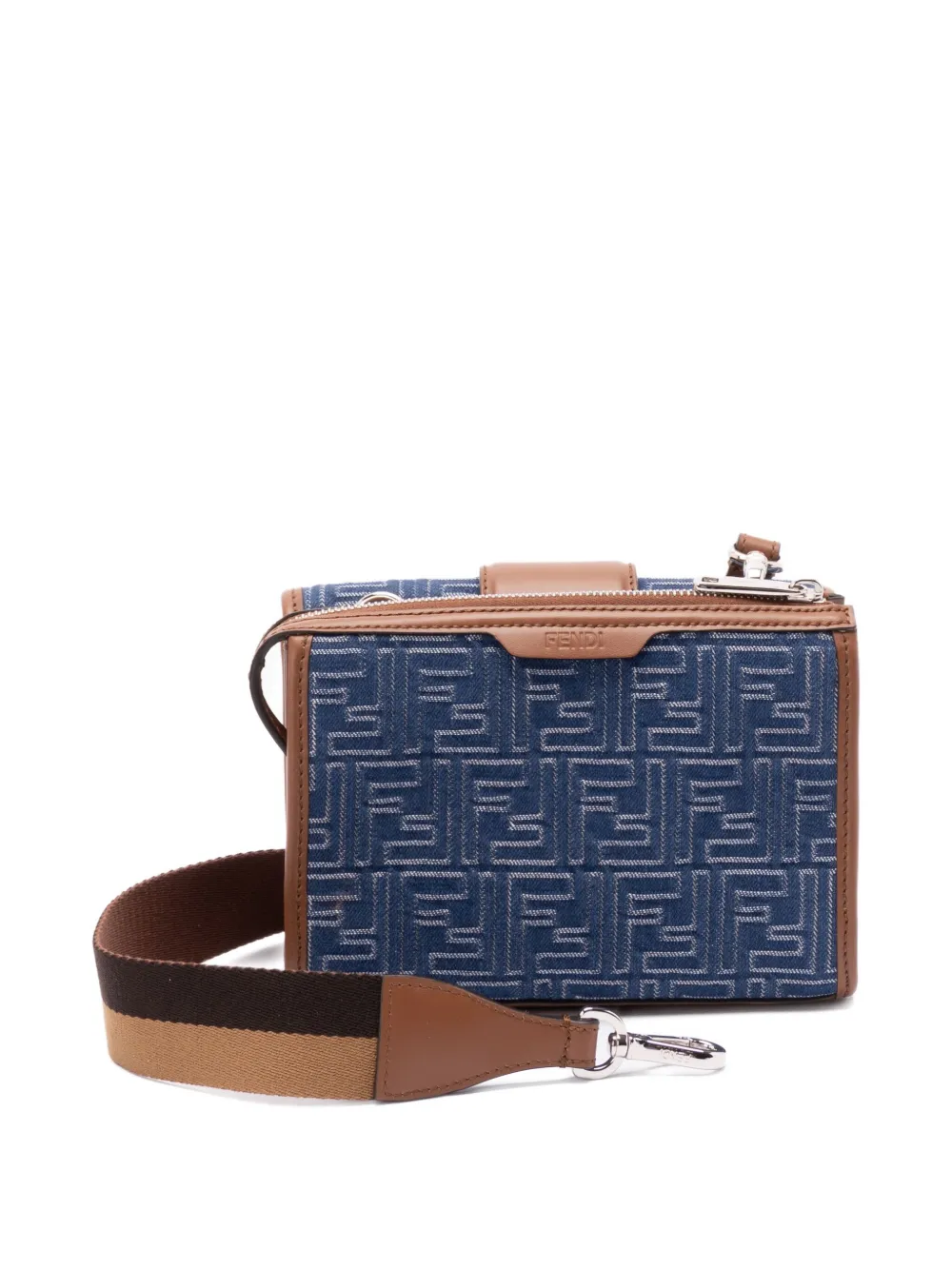 Сумка через плечо с жаккардовым логотипом FENDI, синий — фото 2