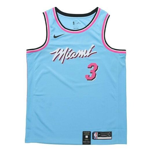 

Майка Nike NBA SW 19-20 Miami Heat Dwyane Wade 3 ViceWave City Edition Swingman Jersey Blue, синий