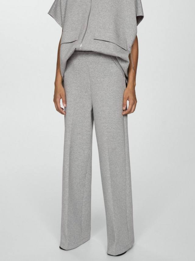 

Янтарные хлопчатобумажные широкие брюки Mango, цвет Medium Grey