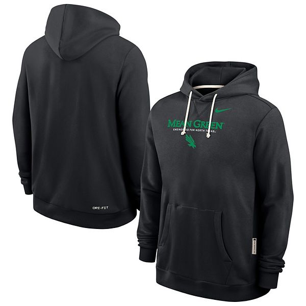 Мужская черная толстовка north texas mean green 2025 sideline standard issue dri-fit Nike