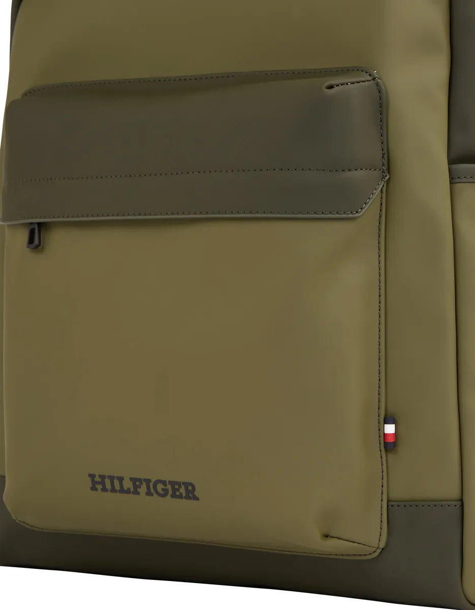 

Рюкзак Tommy Hilfiger "Мужские рюкзаки TH MONOTYPE RAIN PU DOME BCKPCK", оливковый
